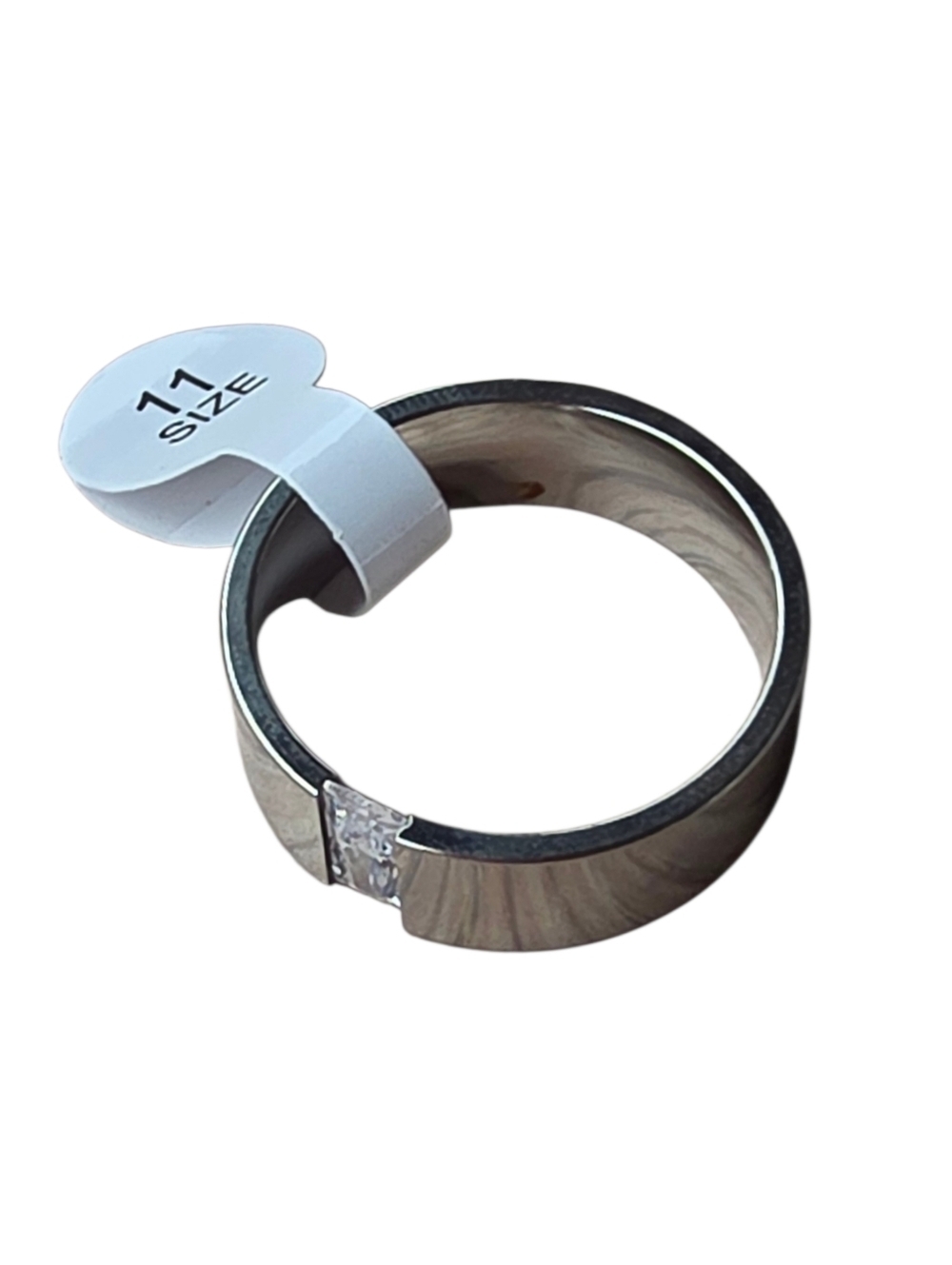 New Stainless Steel Ring With Cubic Zirconia Stone (Size 11) Unisex - Picture 4 of 6